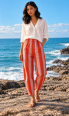 Made In Italy Fitted Barrel Pants- Striped