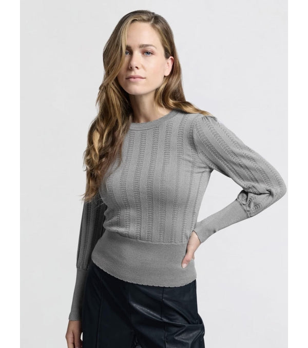 YAYA knitted sweater - light metal grey