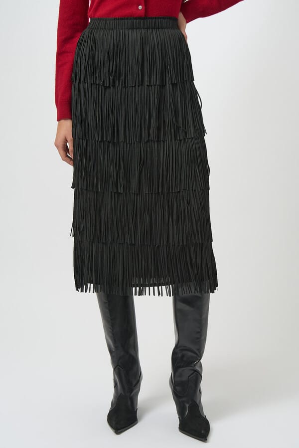 Joseph Ribkoff High-waist Tiered Midi Skirt - Black