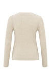 YAYA Faux Layered Ribbed Cardigan - Light Beige Melange