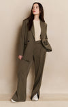 YAYA Loose Fit Blazer With Belt Detail - Caspers Brownish Green