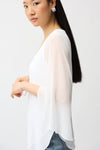 Joseph Ribkoff Straight Tunic With Chiffon Tulip Sleeves-vanilla