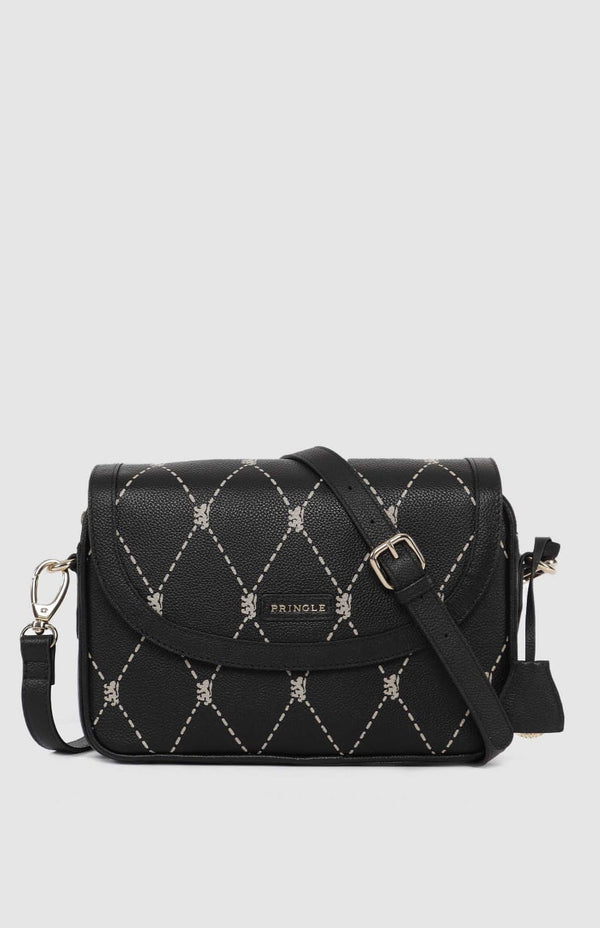 PRINGLEArgyle AOP Flapover Crossbody Bag - Black