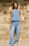 YAYA Loose Fit Straight Denim - Mid Blue