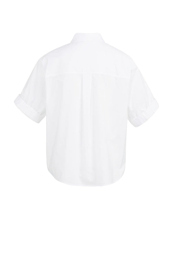 YAYAShort Roll- Up Sleeve Blouse With Collar