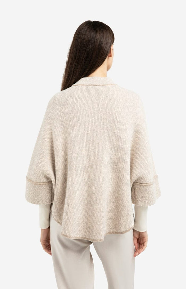 YAYA knit poncho cardigan - Oxford Tan Brown Dressin