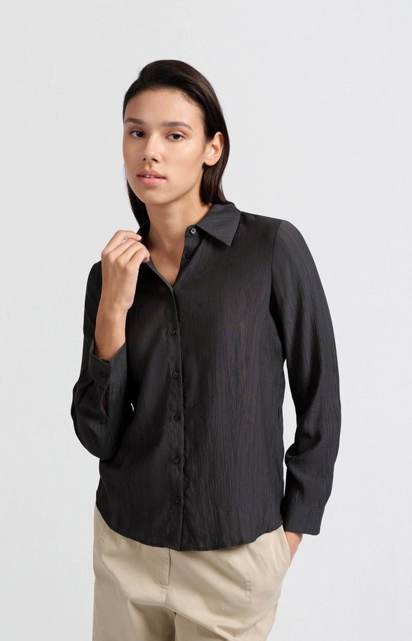 YAYA Textured Blouse - Phantom