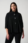 Joseph Ribkoff Mandarin Collar Flare Sleeve Top-Black