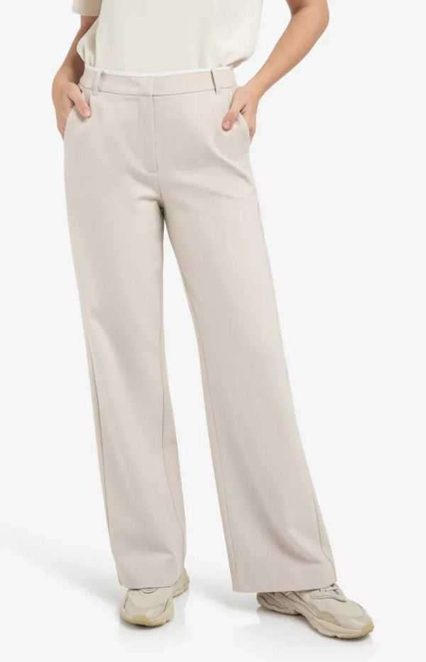 YAYA Soft Woven Trousers- Heather Grey Melange