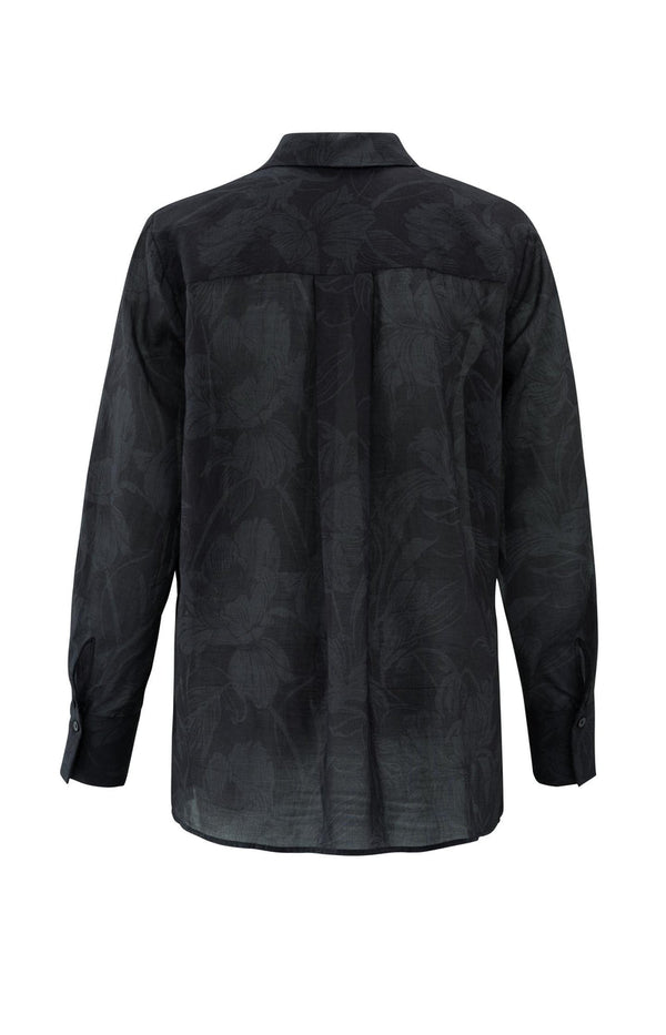 YAYA Blouse - Washed Black Dessin