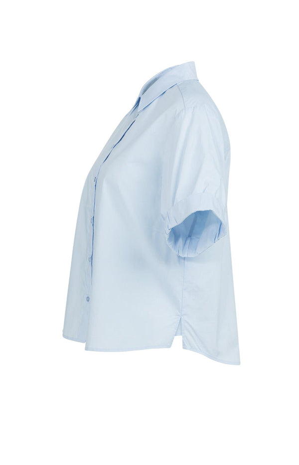 YAYAShort Roll- Up Sleeve Blouse With Collar