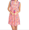 Isla Bonita Sleeveless Short Dress - Coral Print