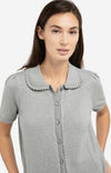 YAYA Knitted cardigan with short sleeves and buttons