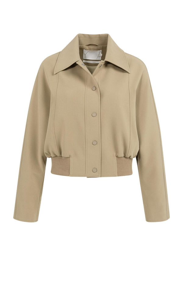 YAYA Short Woven Oversized Jacket - Khaki Green