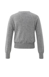 YAYA V-neck Tie Waist Cardigan-Medium Grey Melange