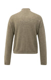 YAYA Knitted High Neck Cardigan - Capers Melange