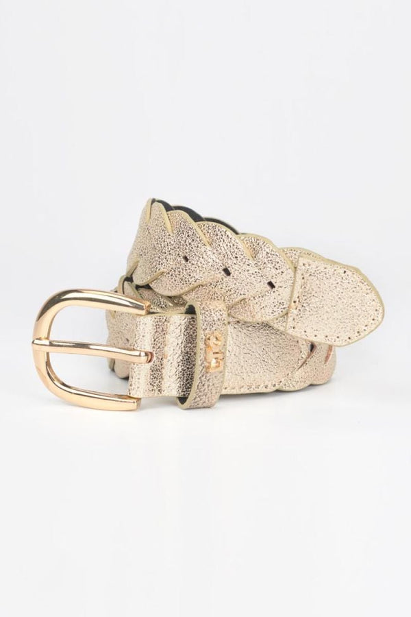 Le temps Braided Golden Kebir Belt-Gold