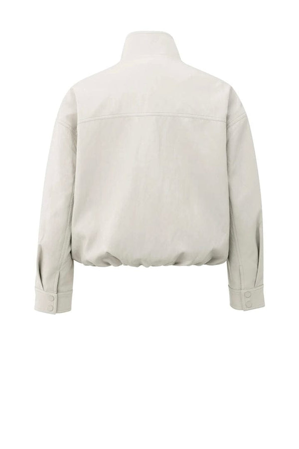 YAYA Faux Leather Jacket with Baloo - Chalk White