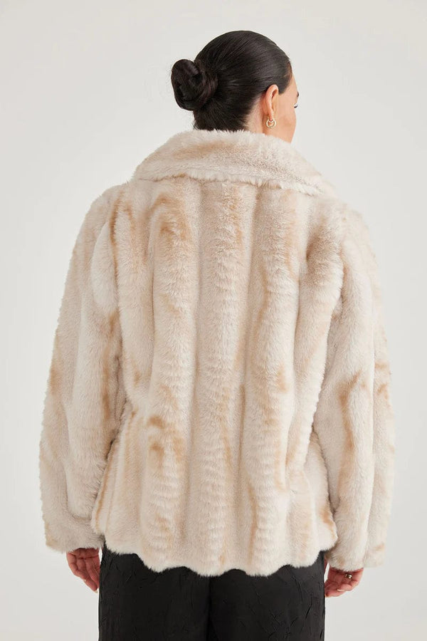 Brave+True Fur Jacket -Linear vanilla