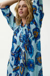 ONESEASON Lemnos Long Poppy Dress - Blue Flower