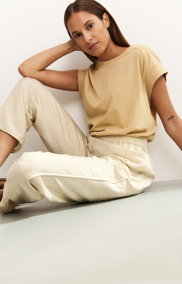 YAYA Elastic Waistband Trousers - Soft Grey Dessin