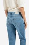 YAYA Mid Waist Boyfriend Denim - Blue Denim