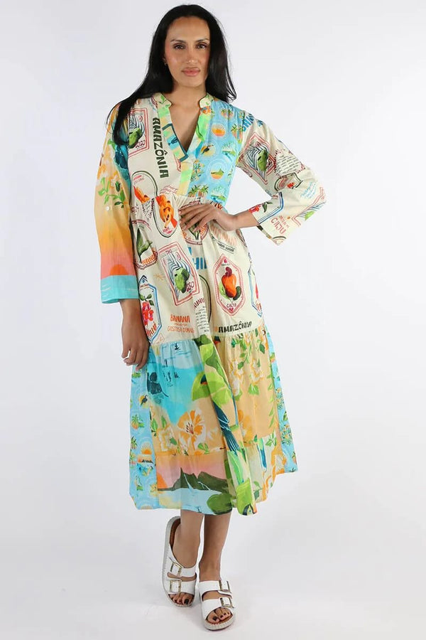LulaLife Exotica Midi Dress - Multi