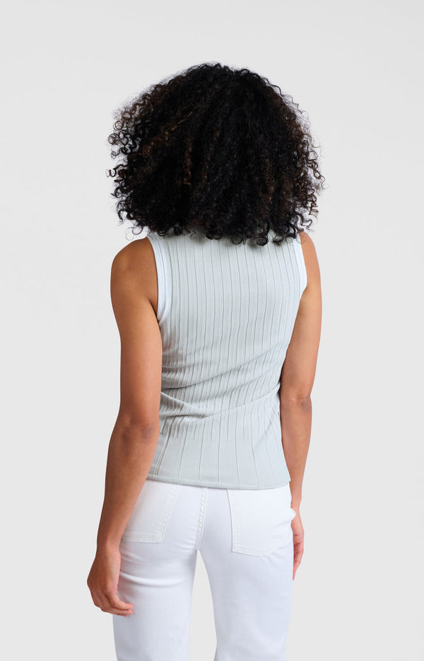YAYA Ribbed Tanktop - Grey Melange