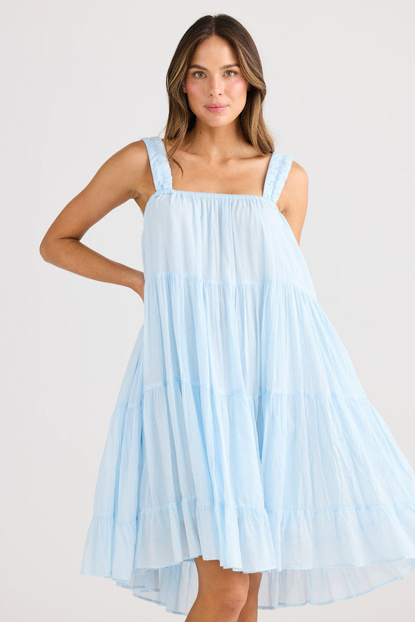 Holiday Saunter Dress - Ice Blue