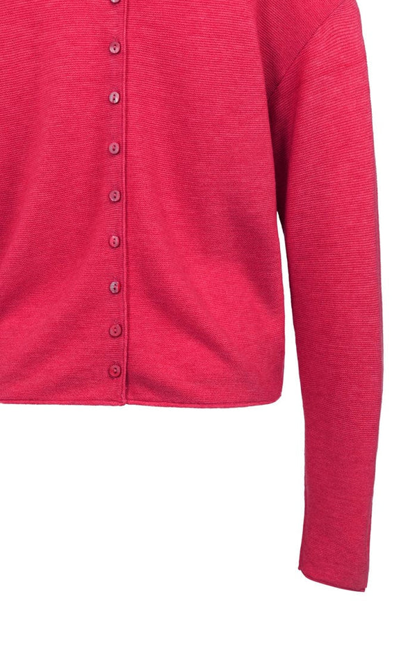 YAYA Textured knit sweater - Rose Red Melange
