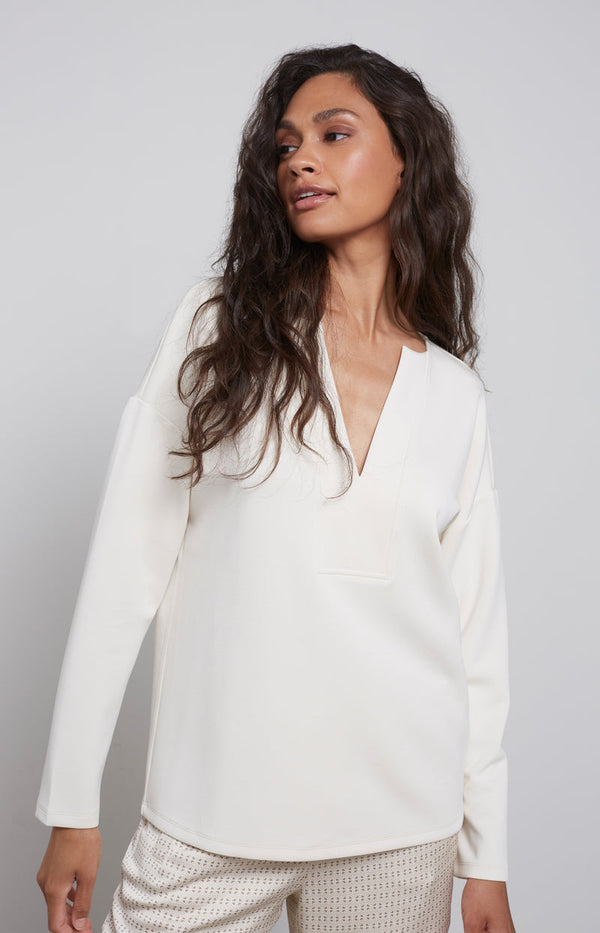 YAYA V- neck Sweatshirt -Birch Sand