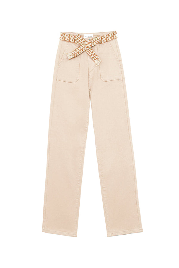 La Petite Etoile Straight-leg Trousers- Beige