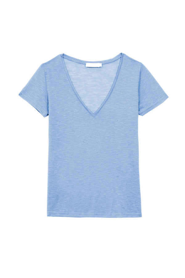 La Petite Etoile V-neck T- Shirt - Blue Sequence