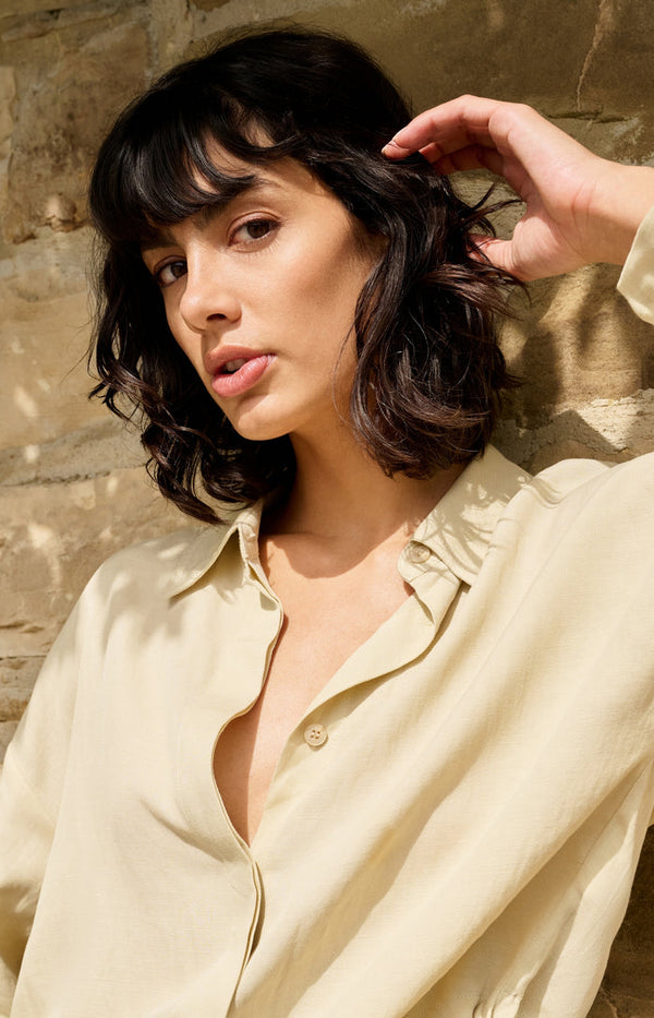 YAYA Bouse Jacket with drawstring & hidden buttons - Warm Dust Sand