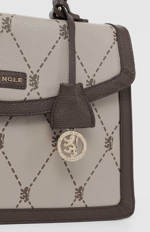 PRINGLE Argyle AOP Top Handle Crossbody Bag - Stone