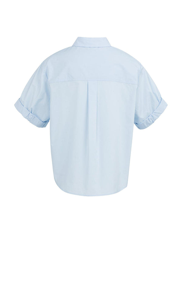 YAYAShort Roll- Up Sleeve Blouse With Collar