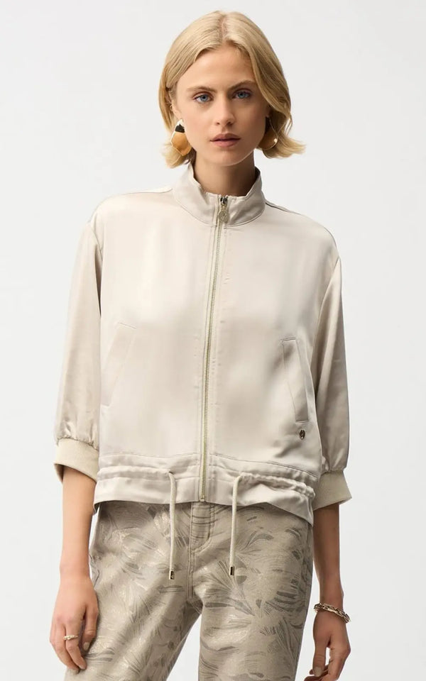 The Joseph Ribkoff Satin LDS Jacket - Moonstone