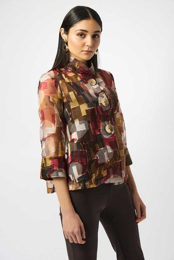 Joseph Ribkoff Jacket- Organza Abstract Print