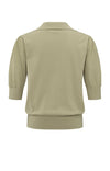 YAYA Polo with transparent sleeves - Soft Green