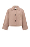 Yaya Short oversized jacket in heavy satin with buttons Dusty Pink
