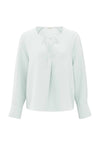 YAYA Shiny V-Neck Top - Barely Blue