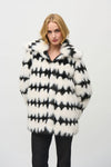 Joseph Ribkoff Reverse Side Fur Coat - Vanilla Black