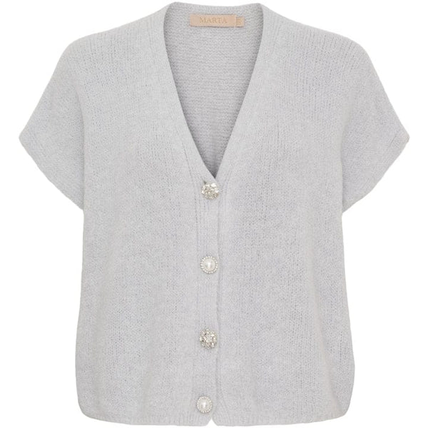 Marta du Chateau dame strik vest MdcCassia - Light grey
