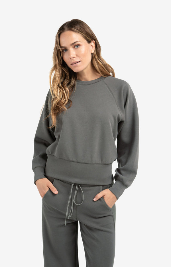 YAYA Raglan Sweatshirt - Dark Night Grey