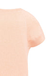 YAYA Short Sleeve Sweater with Stitch Details-Peach Palazzo Orange