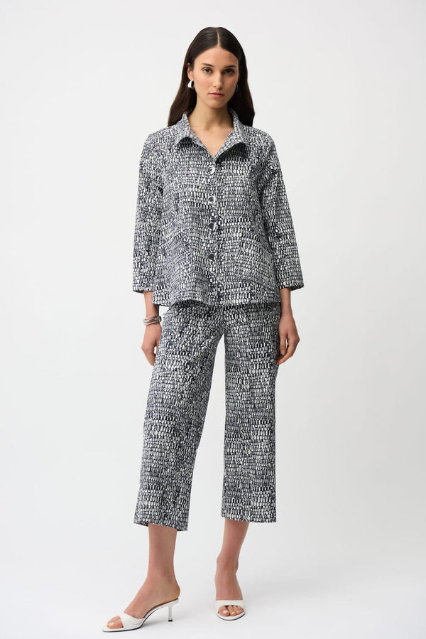 Joseph RibkoffPantalon abstrait court - Vanilla/Midnight Blue