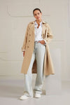 YAYA Trench Coat - White Pepper Beige