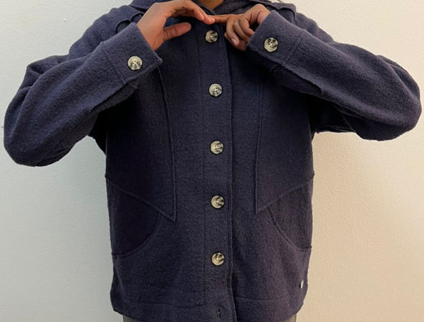 Yarra Trail Boiled Wool Jacket - Evening Sky