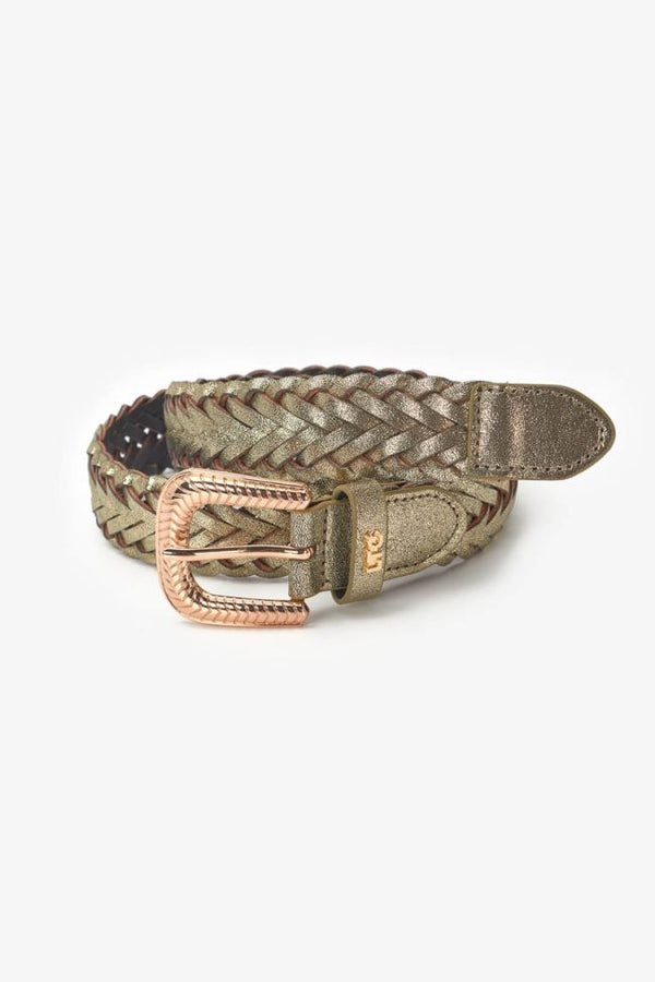 Le temps Gold woven Brunell belt-Gold