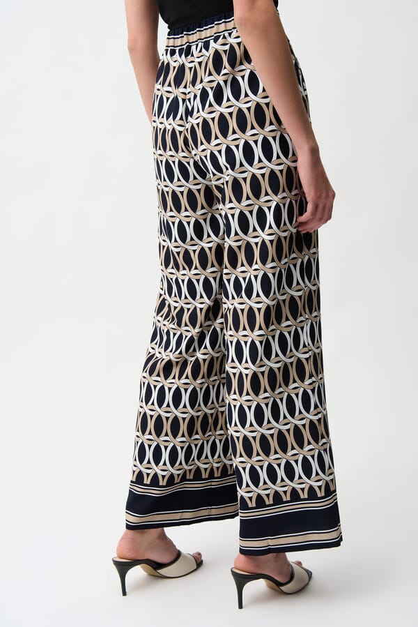 Joseph RibkoffGeometric Mid-rise Trousers- Midnight Blue/Multi